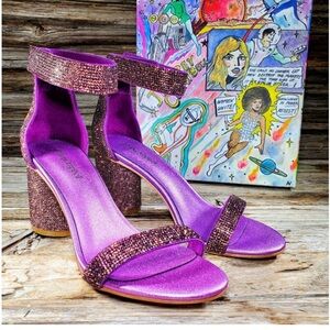 EUC Jeffrey Campbell Laura Purple Rhinestone Heels - Size 7